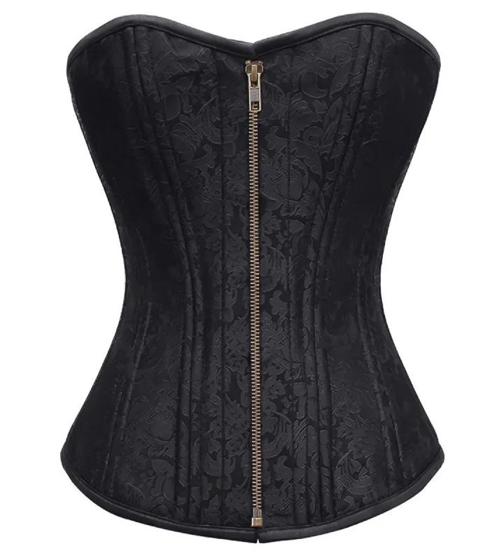Half Price Half Price Black Brocade Spiral Steel Boned Corset Waist Training Overbust Top Half Price Half Price Black Brocade Spiral Steel Boned Corset Waist Training Overbust Top