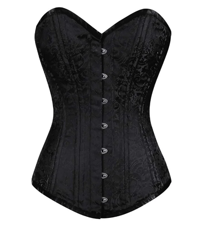Take Advantage Take Advantage Black Brocade Spiral Steel Boned LONGLINE Corset Goth Burlesque Waist Training Overbust Bustier Top Take Advantage Take Advantage Black Brocade Spiral Steel Boned LONGLINE Corset Goth Burlesque Waist Training Overbust Bustier Top