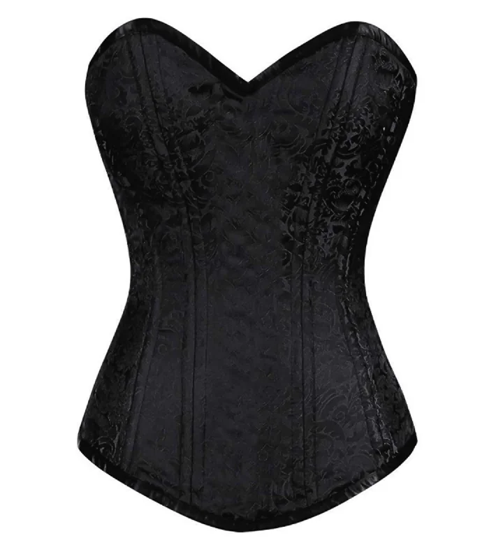 Special Discount Special Discount Black Brocade Spiral Steel Boned LONGLINE Corset Waist Training Front Closed Goth Burlesque Costume Overbust Bustier Top Special Discount Special Discount Black Brocade Spiral Steel Boned LONGLINE Corset Waist Training Front Closed Goth Burlesque Costume Overbust Bustier Top