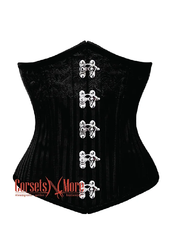 Exclusive Preview Exclusive Preview Black Brocade With Silver Clasp Gothic Burlesque Underbust Corset Exclusive Preview Exclusive Preview Black Brocade With Silver Clasp Gothic Burlesque Underbust Corset