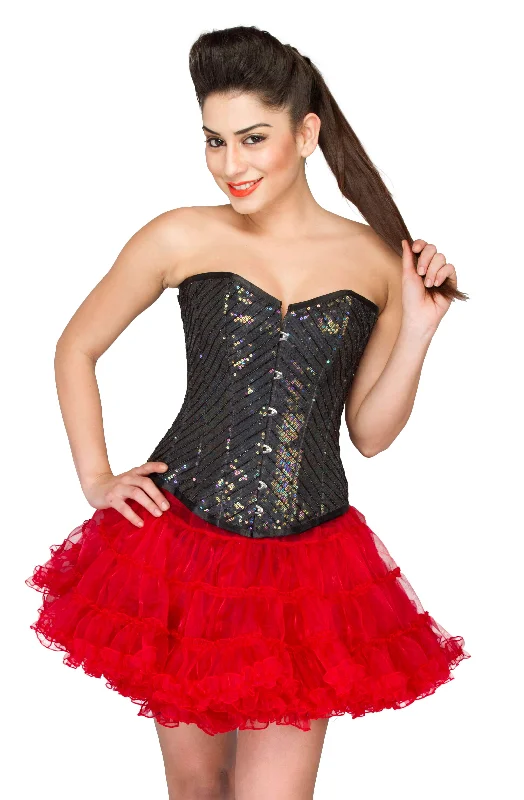 Weekend Shopping Extravaganza Weekend Shopping Extravaganza Black Cotton Silk Sequins Overbust Corset Top Weekend Shopping Extravaganza Weekend Shopping Extravaganza Black Cotton Silk Sequins Overbust Corset Top