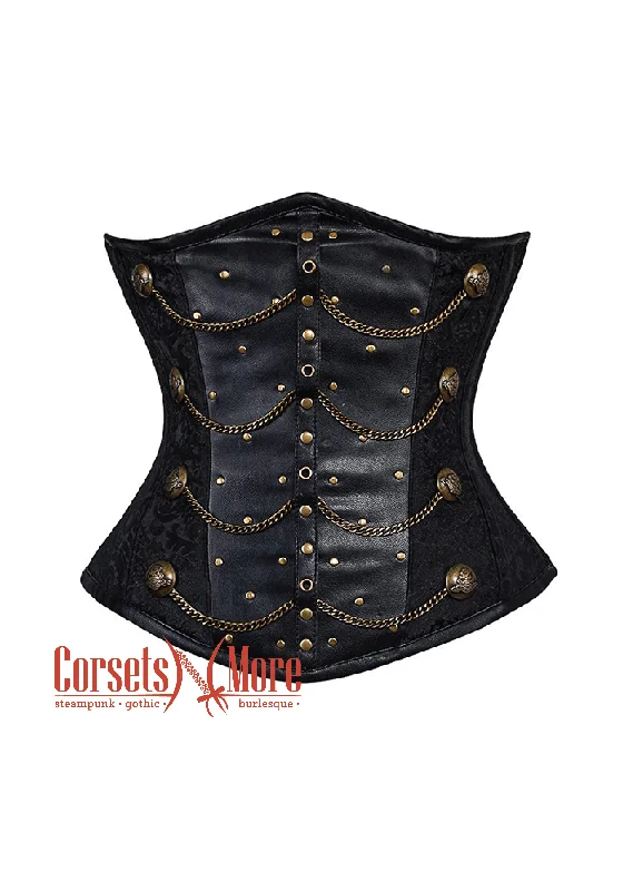 Price Reduction Price Reduction Black Leather Steampunk Underbust Costume Corset