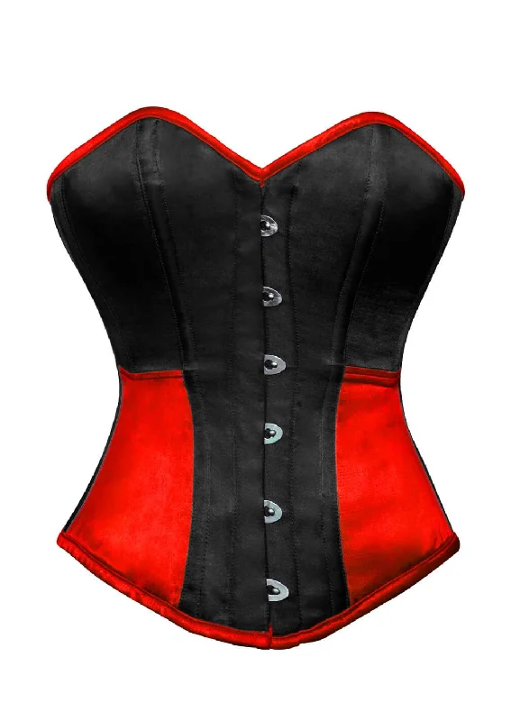 Early Access Early Access Black Red Satin Corset Gothic Burlesque Waist Training Bustier Overbust Costume Early Access Early Access Black Red Satin Corset Gothic Burlesque Waist Training Bustier Overbust Costume
