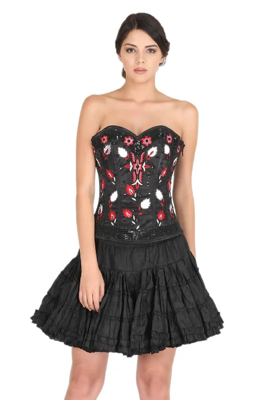 Price Buster Price Buster Black Satin Sequins Handwork Gothic Corset Burlesque Waist Cincher Bustier Overbust Price Buster Price Buster Black Satin Sequins Handwork Gothic Corset Burlesque Waist Cincher Bustier Overbust
