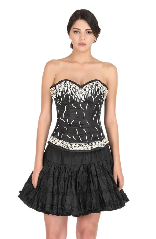 Weekend Deal Weekend Deal Black Satin Sequins Handwork Gothic Corset Burlesque Waist Cincher Bustier Overbust Top Weekend Deal Weekend Deal Black Satin Sequins Handwork Gothic Corset Burlesque Waist Cincher Bustier Overbust Top