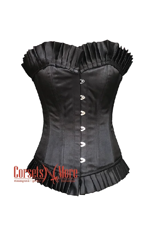 Fantastic Savings Fantastic Savings Black Satin with Trim Waist Training Overbust Corset Top Fantastic Savings Fantastic Savings Black Satin with Trim Waist Training Overbust Corset Top