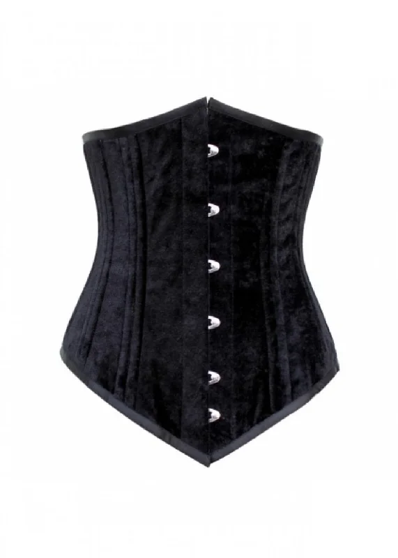 Super Deal Super Deal Black Velvet Gothic Double Bone LONG Underbust Corset Waist Training Burlesque Costume Super Deal Super Deal Black Velvet Gothic Double Bone LONG Underbust Corset Waist Training Burlesque Costume