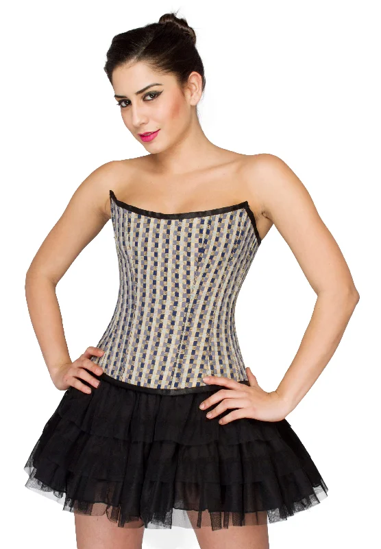 Weekend Discounts to Delight Weekend Discounts to Delight Black White Check Polyester Overbust Corset Top Weekend Discounts to Delight Weekend Discounts to Delight Black White Check Polyester Overbust Corset Top