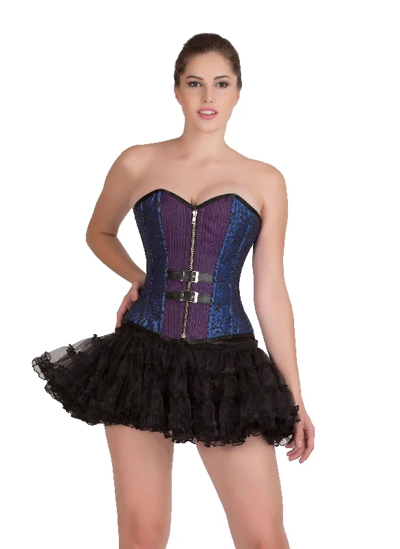 Weekend Wonders Await! Weekend Wonders Await! Blue Black Brocade & Purple Cotton Gothic Burlesque Bustier Waist Training Overbust Corset Top Weekend Wonders Await! Weekend Wonders Await! Blue Black Brocade & Purple Cotton Gothic Burlesque Bustier Waist Training Overbust Corset Top