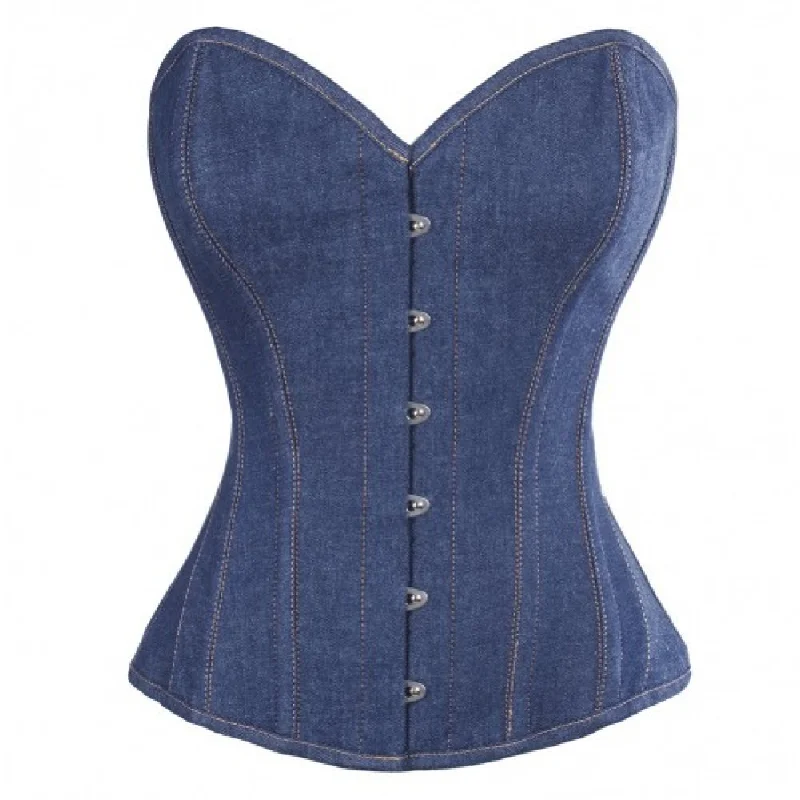 Special Offer Special Offer Blue Denim Gothic Steampunk Bustier Waist Training Costume Burlesque Overbust Corset Special Offer Special Offer Blue Denim Gothic Steampunk Bustier Waist Training Costume Burlesque Overbust Corset