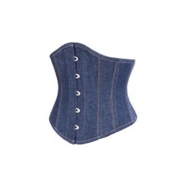 Final Clearance Final Clearance Blue Denim Gothic Steampunk Costume Underbust Corset Waist Training Final Clearance Final Clearance Blue Denim Gothic Steampunk Costume Underbust Corset Waist Training