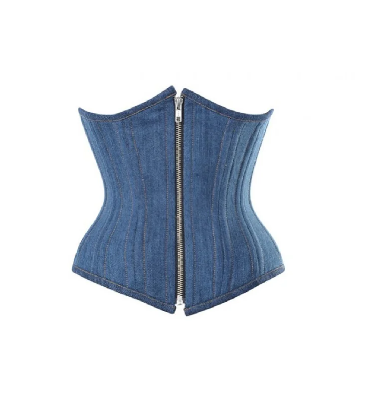 Great Deal Great Deal Blue Denim Zipper Double Bone Underbust Corset Waist Training Great Deal Great Deal Blue Denim Zipper Double Bone Underbust Corset Waist Training