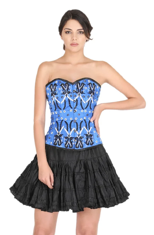 Discount Extravaganza Discount Extravaganza Blue Satin Handmade Sequins Gothic Corset Burlesque Waist Cincher Bustier Overbust Top Discount Extravaganza Discount Extravaganza Blue Satin Handmade Sequins Gothic Corset Burlesque Waist Cincher Bustier Overbust Top