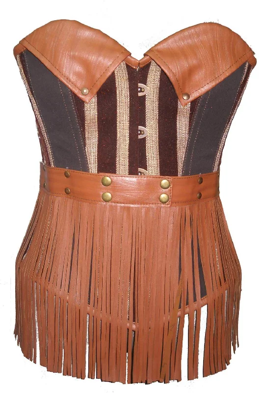 Online Specials Online Specials Brown Leather Cotton Steampunk Waist Training Bustier Women Overbust Corset Top Online Specials Online Specials Brown Leather Cotton Steampunk Waist Training Bustier Women Overbust Corset Top