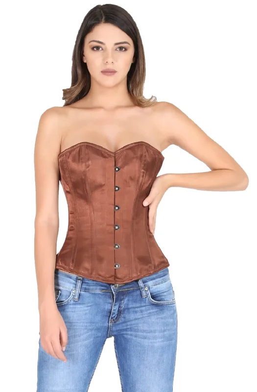 Can't Be Beat Can't Be Beat Brown Satin Gothic Corset Burlesque Waist Cincher Bustier Overbust Top Can't Be Beat Can't Be Beat Brown Satin Gothic Corset Burlesque Waist Cincher Bustier Overbust Top
