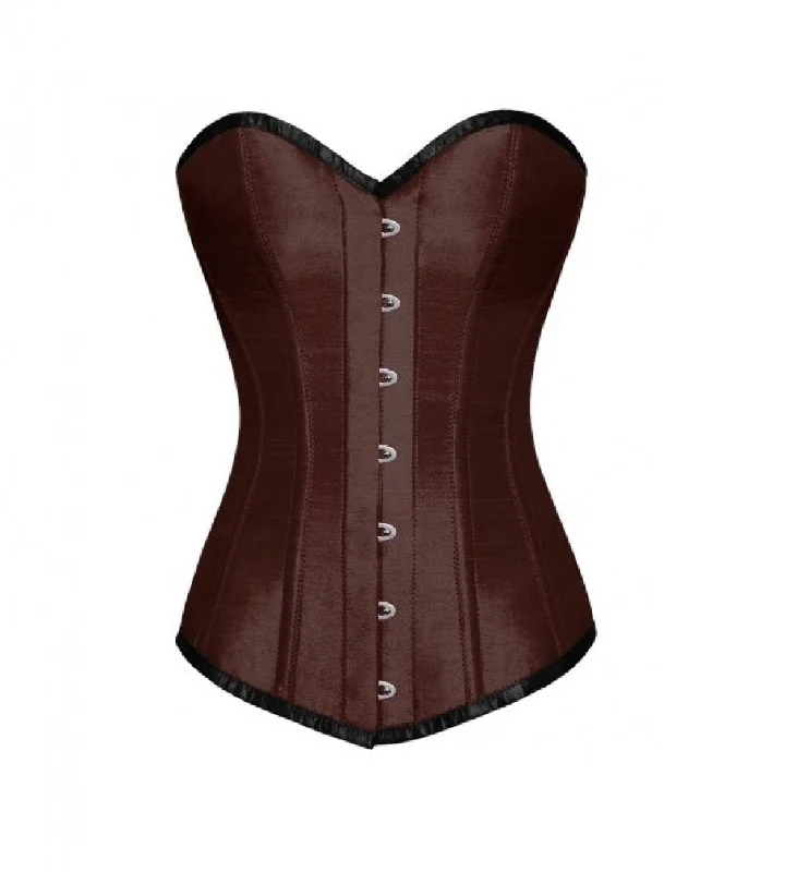 Crazy Deal Crazy Deal Brown Satin Gothic LONGLINE Overbust Corset Waist Training
