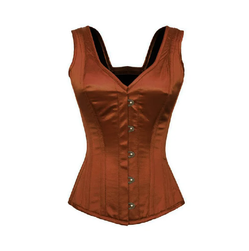 New Markdowns New Markdowns Brown Satin Shoulder Straps Gothic Burlesque Corset Waist Training Overbust New Markdowns New Markdowns Brown Satin Shoulder Straps Gothic Burlesque Corset Waist Training Overbust
