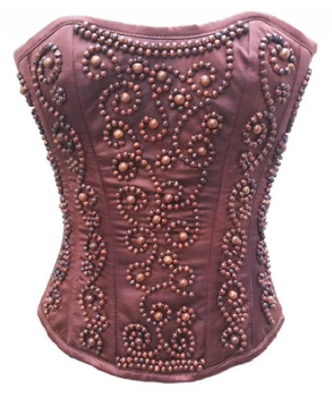Fantastic Deals Fantastic Deals Burgundy Satin Wooden Handmade Sequins Waist Cincher Women Overbust Corset Top Fantastic Deals Fantastic Deals Burgundy Satin Wooden Handmade Sequins Waist Cincher Women Overbust Corset Top