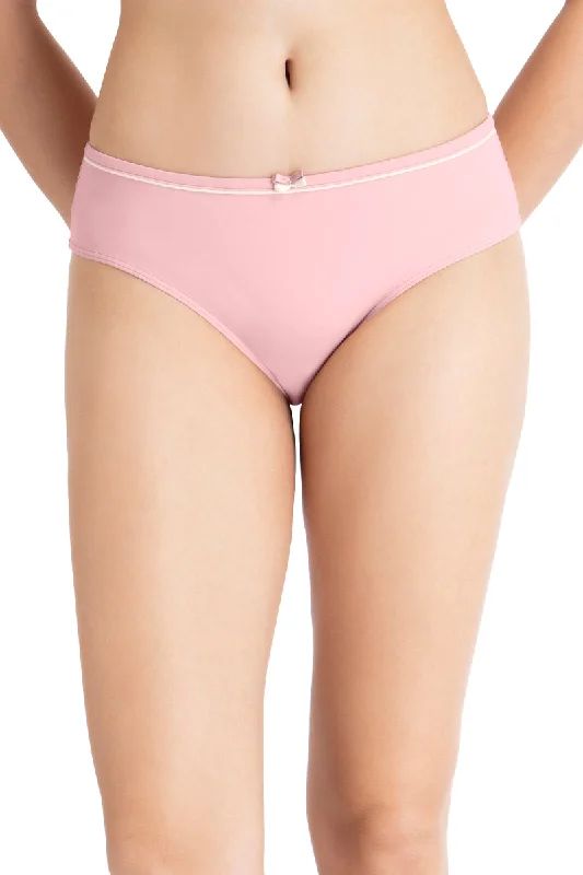 Mega Sale Mega Sale Casual Chic Three-Fourth Coverage Low Rise Bikini Panty - Bridal Rose-Angel Wing