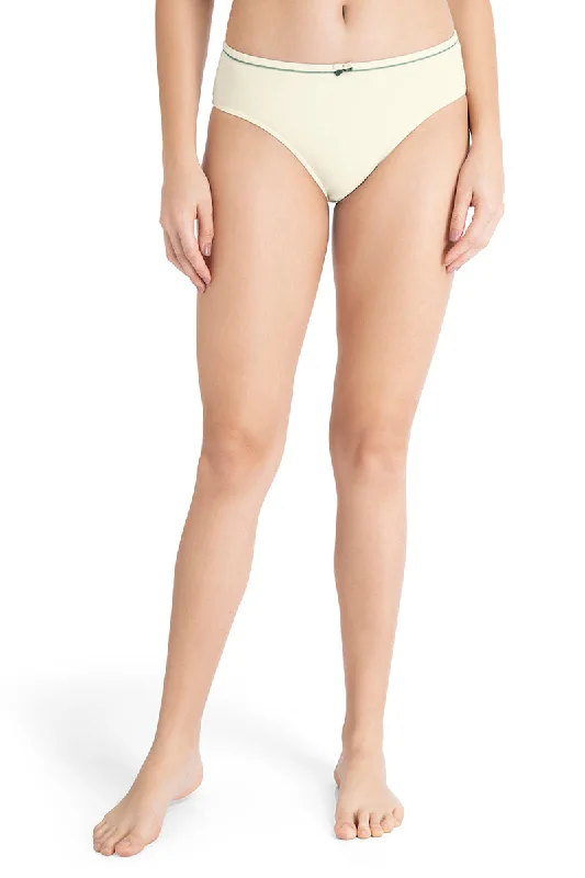Holiday Sale Holiday Sale Casual Chic Three-Fourth Coverage Low Rise Bikini Panty - Whitesmoke-Cedar