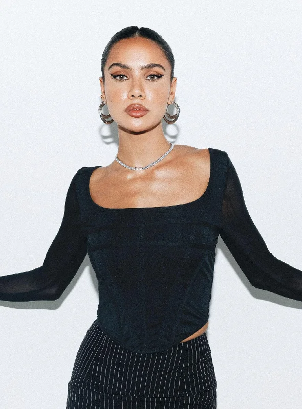 Exclusive Savings Exclusive Savings Costello Long Sleeve Top Black