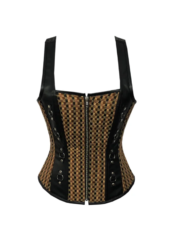 Bargain Prices Bargain Prices Cotton Jute And Black Leather Shoulder Strap Steampunk Corset Gothic Overbust Bargain Prices Bargain Prices Cotton Jute And Black Leather Shoulder Strap Steampunk Corset Gothic Overbust