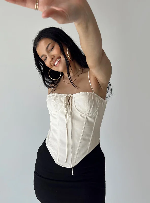 Season Finale Sale Season Finale Sale Del Gato Corset Top Off White