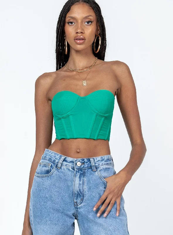 Buy Now Buy Now Endless Love Mesh Corset Top Green