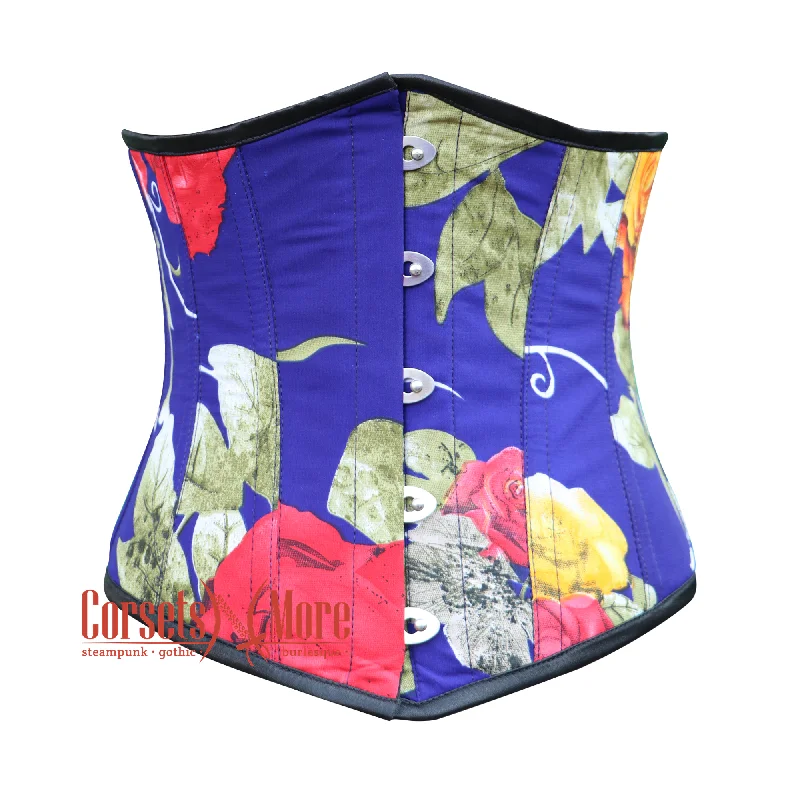 Special Discount Special Discount Flower Printed Multi Color Burlesque Waist Training Underbust Corset Top