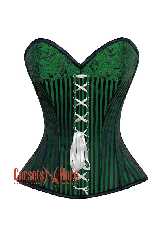 Lowest Price Lowest Price Green And Black Brocade Steampunk Overbust Costume Corset Lowest Price Lowest Price Green And Black Brocade Steampunk Overbust Costume Corset