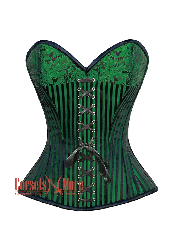 Midnight Madness Midnight Madness Green And Black Front Lace Brocade Steampunk Overbust Costume Corset Midnight Madness Midnight Madness Green And Black Front Lace Brocade Steampunk Overbust Costume Corset