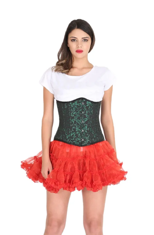 Unmissable Offer Unmissable Offer Green Black Brocade Gothic Corset Burlesque Costume Waist Training Bustier Underbust Top Unmissable Offer Unmissable Offer Green Black Brocade Gothic Corset Burlesque Costume Waist Training Bustier Underbust Top