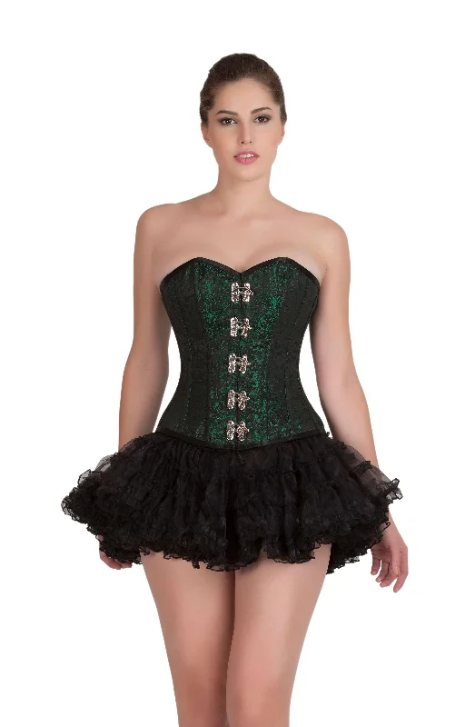 Daily Specials Daily Specials Green Black Brocade Seal Lock Opening Gothic Steampunk Bustier Waist Training Overbust Corset Top Daily Specials Daily Specials Green Black Brocade Seal Lock Opening Gothic Steampunk Bustier Waist Training Overbust Corset Top