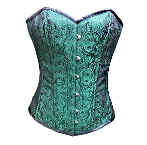 Huge Savings Huge Savings Green brocade corset Costume For Halloween Overbust Top