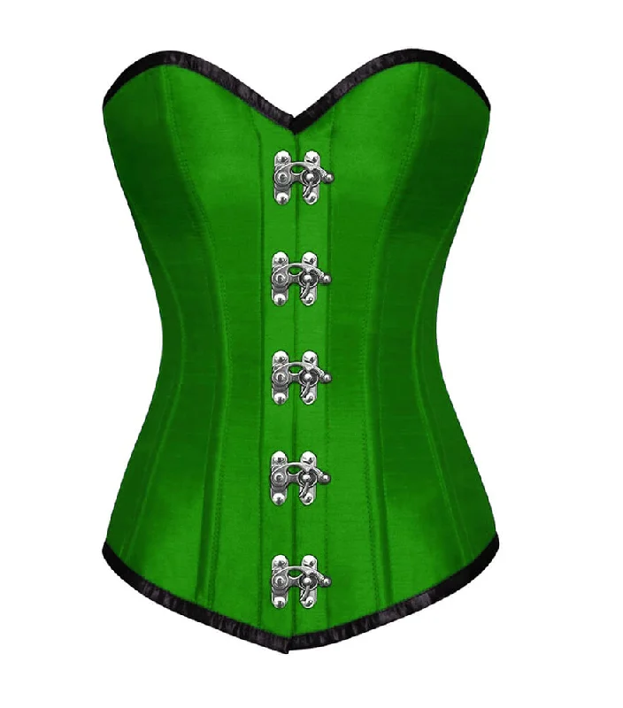 Best Bargains Best Bargains Green Satin Seal Lock Gothic Steampunk Corset Waist Training LONGLINE Overbust Best Bargains Best Bargains Green Satin Seal Lock Gothic Steampunk Corset Waist Training LONGLINE Overbust