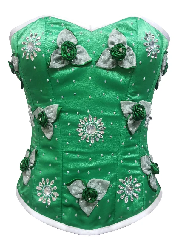 Factory Direct Sale Factory Direct Sale Green Satin Sequins Gothic Burlesque Corset Waist Training Women Overbust Factory Direct Sale Factory Direct Sale Green Satin Sequins Gothic Burlesque Corset Waist Training Women Overbust