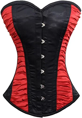 Overstock Sale Overstock Sale Hartog Black & Red satin Overbust Corset