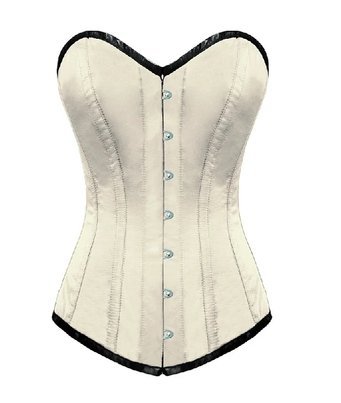 Closeout Deal Closeout Deal Ivory Satin Gothic Burlesque LONGLINE Overbust Corset Waist Training Closeout Deal Closeout Deal Ivory Satin Gothic Burlesque LONGLINE Overbust Corset Waist Training