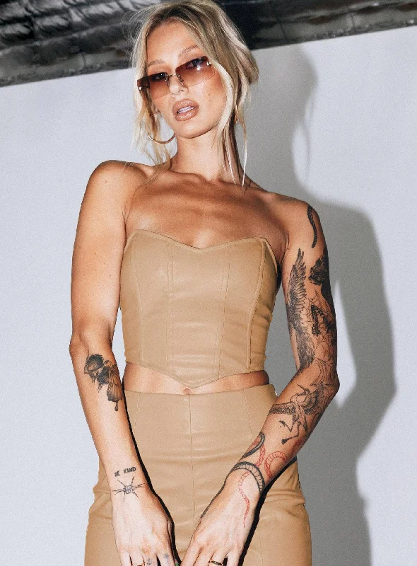 Blowout Sale Blowout Sale Jessica PU Bustier Beige
