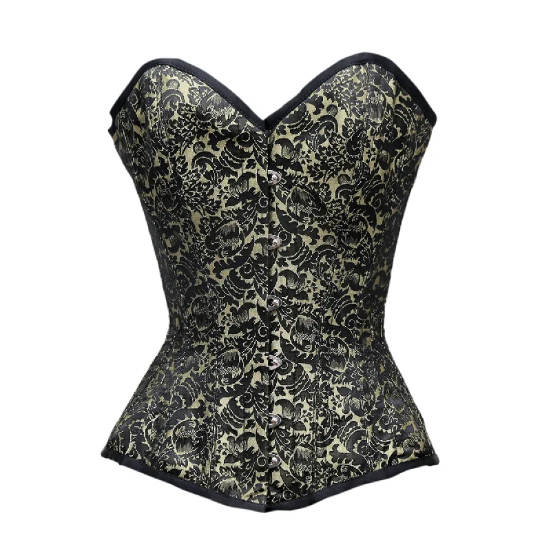 Price Drop Price Drop Johanne Black Gold Brocade Overbust Corset