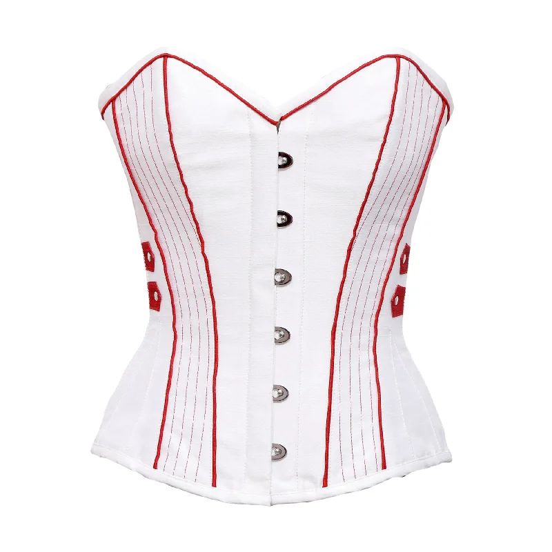 Weekend Offers That Shine Weekend Offers That Shine Krieger White Satin Steel Boned Overbust Corset Weekend Offers That Shine Weekend Offers That Shine Krieger White Satin Steel Boned Overbust Corset