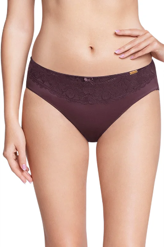 Limited Quantity Limited Quantity Lace Low Rise Seamed Bikini Panty - Fig