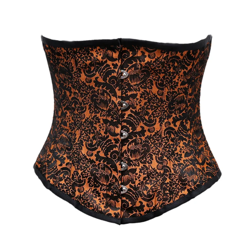 Reduced Prices Reduced Prices Lassal Orange Black Brocade Underbust Corset