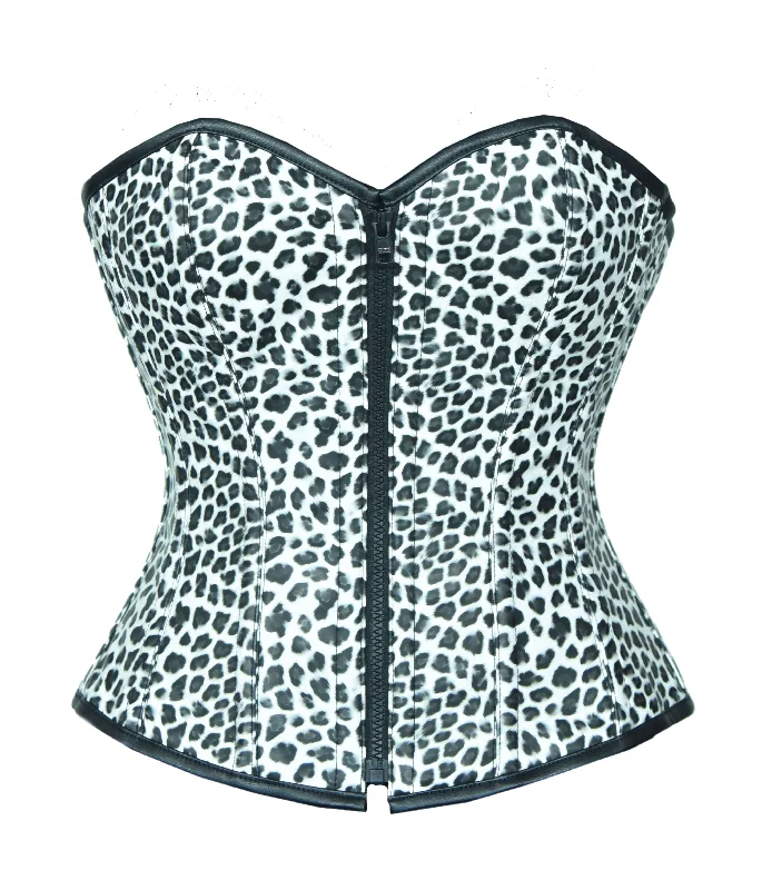 Bargain Bin Bargain Bin Leopard Animal Print White Faux Leather Gothic Steampunk Corset Overbust Bargain Bin Bargain Bin Leopard Animal Print White Faux Leather Gothic Steampunk Corset Overbust