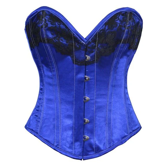 Savings Event Savings Event Lillian Blue Satin Burlesque Overbust Corset
