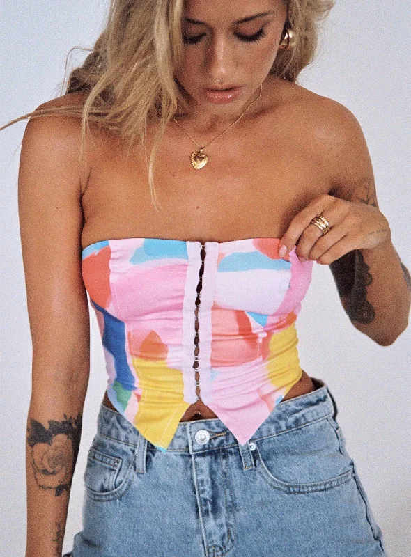Flash Deal Flash Deal Love All Strapless Top Multi