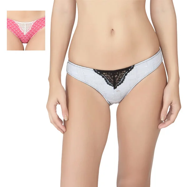 Time-Limited Offer Time-Limited Offer Low Rise Lacy Printed Bikini (PACK OF 2) FP-1517