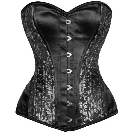 Shop and Save Shop and Save Maschareno Black Silver Steel Bone Overbust Corset