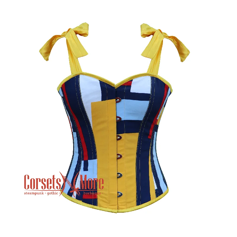 Super Deal Super Deal Multi Color Printed Corset With Strap Bustier Overbust Top