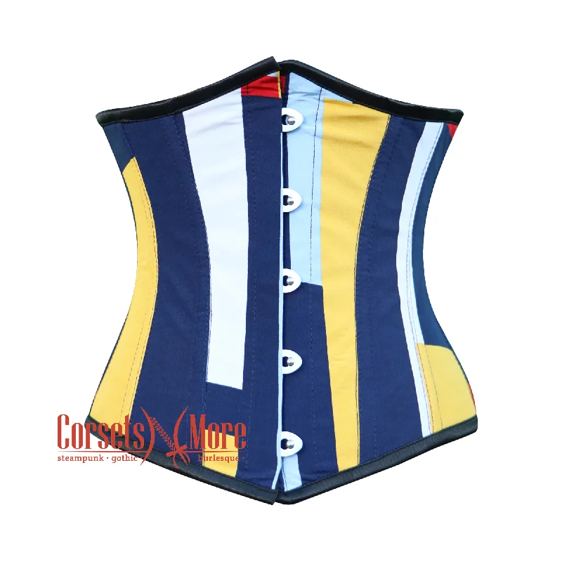 Steals and Deals Steals and Deals Multi Color Printed UnderBust Waist Training Corset Bustier Top